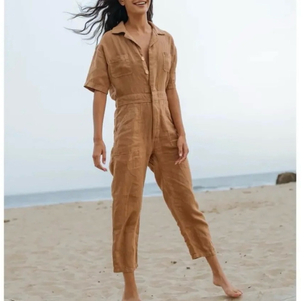 Women's Mate The Label Linen Short Sleeve Jumpsuit (Never worn / New)